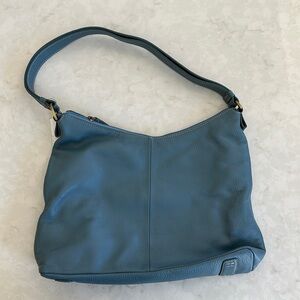New Alfani Leather Handbag Shoulder Bag Tote Blue Periwinkle